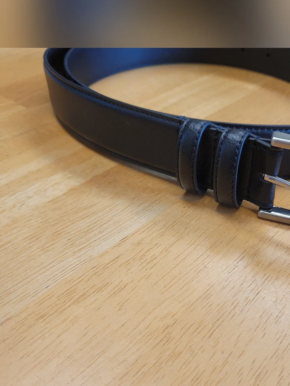Black Leather Belt Brooks Brothers Genuine Leather Silver Buckle 44 New